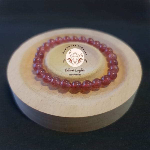 Strawberry Quartz Crystal Bracelet