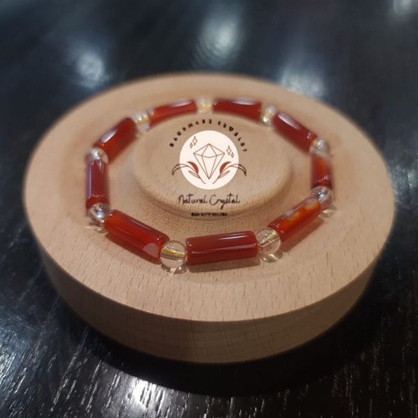 Carnelian + Clear Quartz (A) Crystal Bracelet