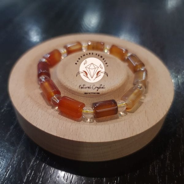 Carnelian + Clear Quartz (B) Crystal Bracelet